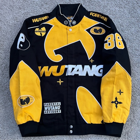 🔴Wu-Tang Jacket Size XL Black Yellow Wu-Wear Racer Brand New Souvenir Rza Gza